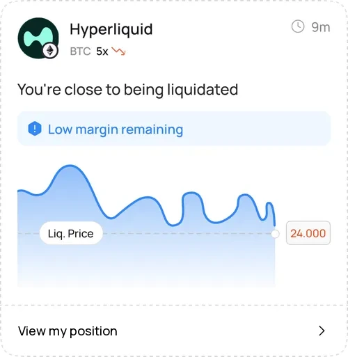 Hyperliquid alert: BTC 5x position close to liquidation